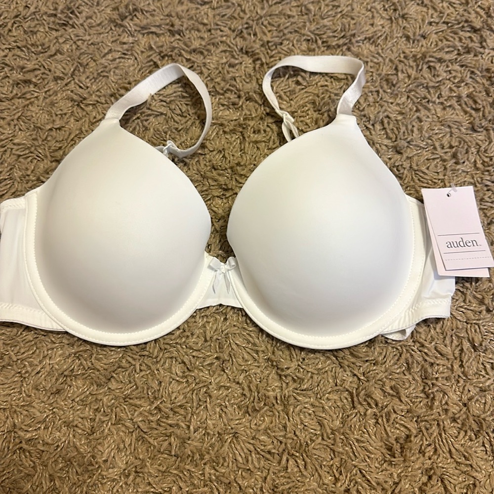 Auden 38B white bra nwt everyday lightly lined Demi underwire